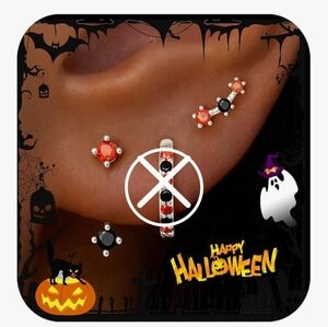 NWOT 2 Pairs Of Halloween Themed Orange and Black Earrings